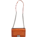 Chanel Quilted Patent Leather Medium Boy Crossbody Bag