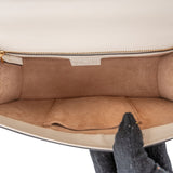 Gucci White Leather Sylvie Shoulder Bag