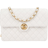Chanel Quilted Lambskin 24K Gold Single Flap Crossbody Bag
