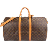 Louis Vuitton Monogram Canvas Keepall 55 Bandoulière Travel Bag