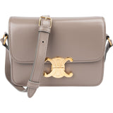 Celine Grey Shiny Calfskin Teen Triomphe Crossbody Bag