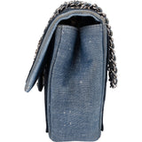 Chanel Quilted Denim Medium Single Flap Crossbody Bag