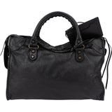 Balenciaga Black Arena Leather City Handbag