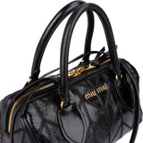 Miu Miu Vitello Shine Lux Stitched Small Bauletto Handbag