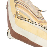 Valentino Leather Rockstud Striped Tote Shoulder Bag