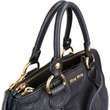 Miu Miu Vitello Daino Leather Tote Hobo Handbag