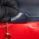 Gucci Navy Smooth Leather Bamboo Top Handle Bag Handbag