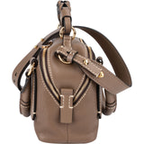 Chloé Brown Grained Leather Daria Small Crossbody Handbag