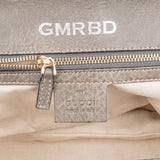 Gucci Grey Pebbled Leather Beijing 2010 Edition New Bamboo Top Handle Tassel Handbag