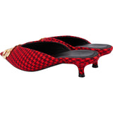 Balenciaga Iconic Checkered Cotton BB Knife Houndstooth Kitten Heels (36)