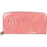 Cartier Pink Patent Leather Limited Happy Birthday Zip Around Wallet