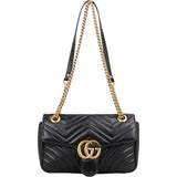 Gucci Chevron Matelassé Leather GG Marmont Medium Crossbody Bag