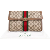 Gucci Monogram GG Supreme Vintage Web Stripe Clutch
