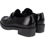 Prada Black Brushed Leather Loafers (38)