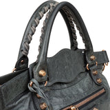 Balenciaga Dark Green Leather Classic City Handbag