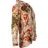 Gucci Floral Print Silk Ruffle Longsleeve Blouse (IT40)
