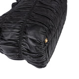 Prada Black Matelassé Nappa Leather Gaufre Shoulder Bag