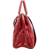Prada Red Vitello Shine Leather Tote Handbag