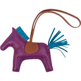 Hermès Anemone Blue Izmir Tricolor Leather Rodeo MM Pendant