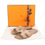 Hermès Beige Vibrato Suede Oran Sandals (36)