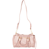 Miu Miu Vitello Lux Leather Gathered Drawstring Satchel Handbag