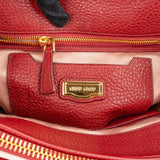 Miu Miu Grained Leather Bicolor Double Pocket Bauletto Handbag