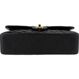 Chanel Quilted Caviar Leather Gold Medium Double Flap Crossbody Bag