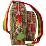 Christian Dior Trotter Monogram Multicolor Striped Rasta Messenger Crossbody Bag