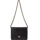 Chanel Quilted Lambskin Small 24K Gold Single Flap Shoulder Bag