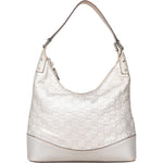 Gucci Silver Guccissima Leather Hobo Shoulder Bag - vintageandkickz