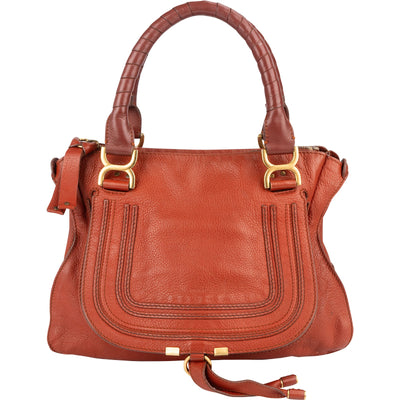 Chloé Grained Calfskin Marcie Satchel Handbag