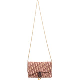 Christian Dior Trotter Monogram Canvas Saddle Wallet On Chain Crossbody Bag