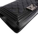 Chanel Quilted Lambskin Boy Medium Single Flap Crossbody Bag