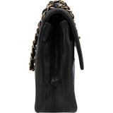 Chanel Quilted Lambskin 24K Gold Single Flap Crossbody Bag
