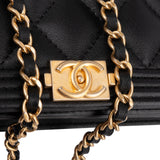 Chanel Quilted Lambskin Small Boy Wallet On Chain Crossbody Bag