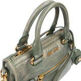 Miu Miu Vitello Shine Leather Mini Bauletto Handbag