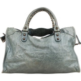 Balenciaga Petrol Leather City Handbag