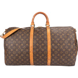 Louis Vuitton Monogram Canvas Keepall 55 Bandoulière Travel Bag