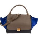 Céline Tricolor Suede Leather Trapeze Handbag