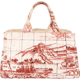 Prada Printed Canvas Estampada Canapa Tote Handbag