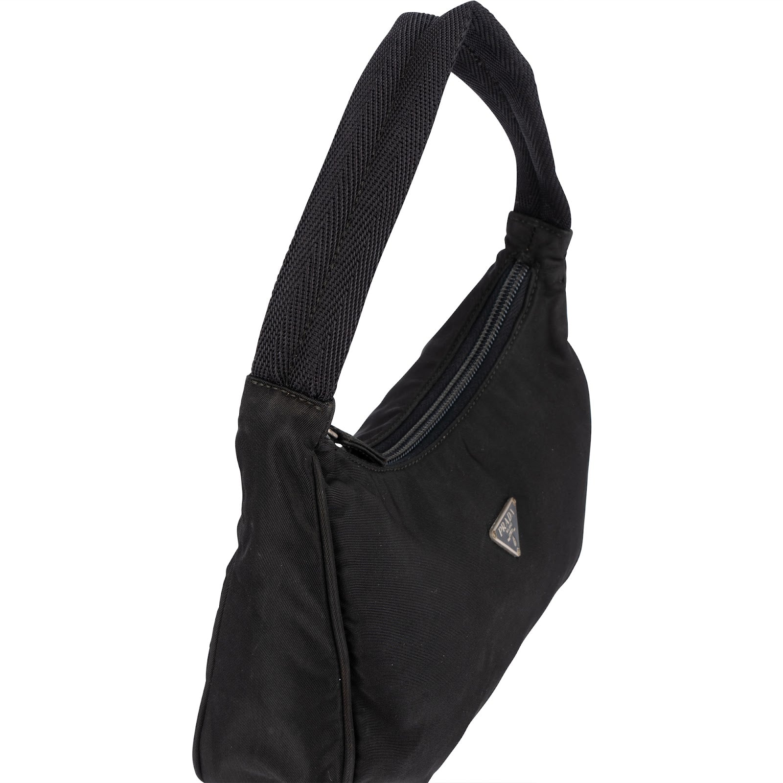 Prada Black Nylon Triangel Vintage Re-Edition Handbag - vintageandkickz