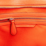 Céline Orange Drummed Calfskin Leather Luggage Handbag