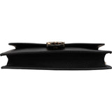 Gucci Black Leather Interlocking GG Wallet On Chain Crossbody Bag