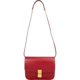 Céline Red Calfskin Classic Medium Box Crossbody Bag