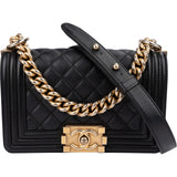 Chanel Quilted Calfskin Small Boy Single Flap Crossbody Bag