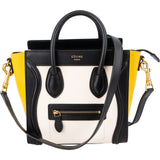 Céline Tricolor Drummed Calfskin Luggage Crossbody Handbag