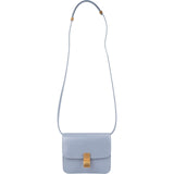 Celine Blue Grained Calfskin Classic Box Small Crossbody Bag