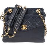 Chanel Quilted Lambskin 24K Gold Vintage Front Pocket Camera Shoulder Bag