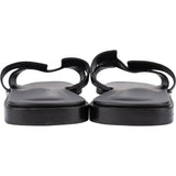 Hermès Black Leather Oran Sandals (40)