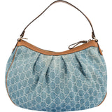Gucci Denim Monogram GG Sukey Hobo Shoulder Bag